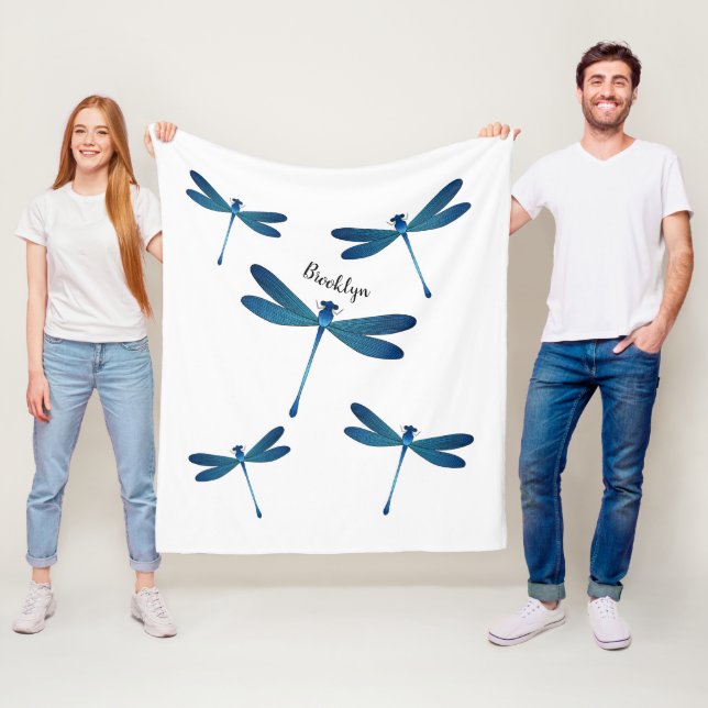 Dragonfly-Cartoon Fleecedecke (Beispiel)