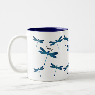 Dragonfly-Cartoon Zweifarbige Tasse