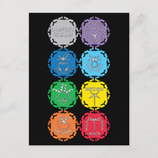 Dragonfly Chakras Design Postkarte