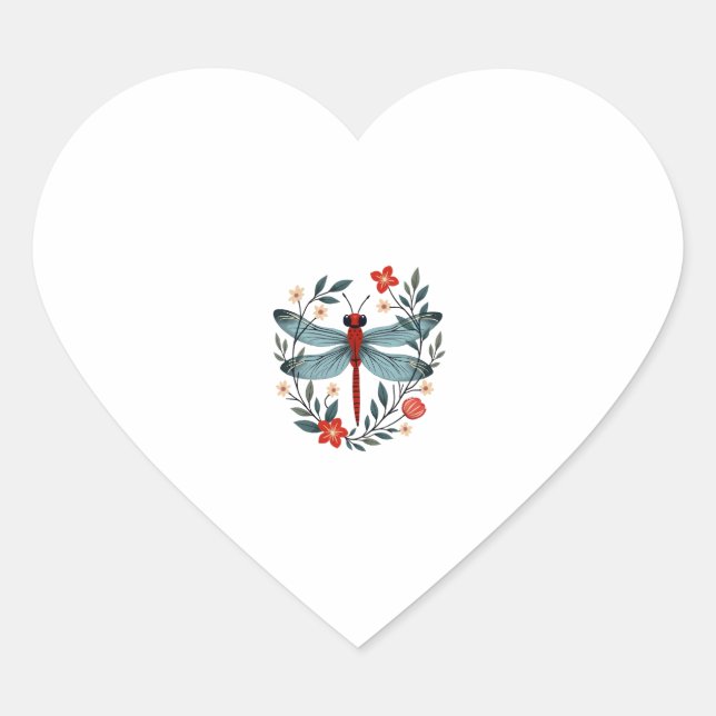 Dragonfly Christmas T-Shirt_1 (1) Herz-Aufkleber (Vorderseite)
