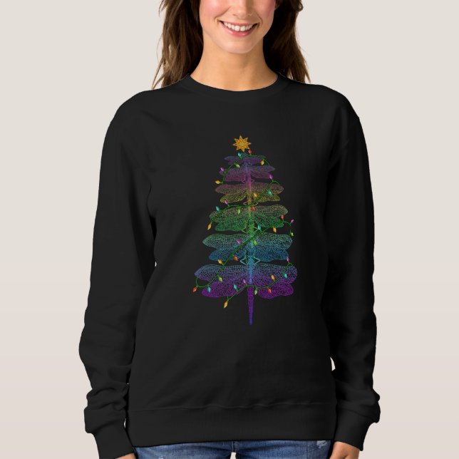 Dragonfly Christmas Tree Light Family Matching Paj Sweatshirt (Vorderseite)