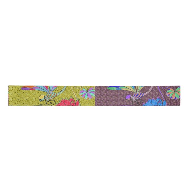 Dragonfly Collage Ribbon Satinband (Vorderseite)