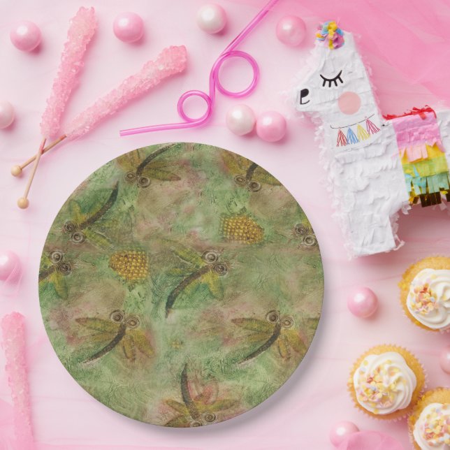 Dragonfly Cotton Candy Pappteller (Party)