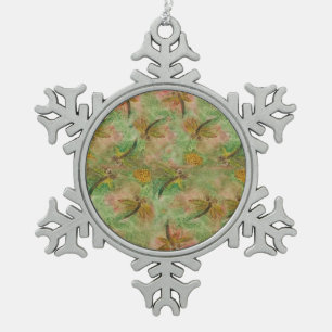 Dragonfly Cotton Candy Schneeflocken Zinn-Ornament