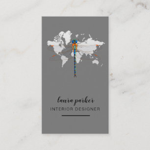 Dragonfly Creative Designer Natur Weltkarte Visitenkarte