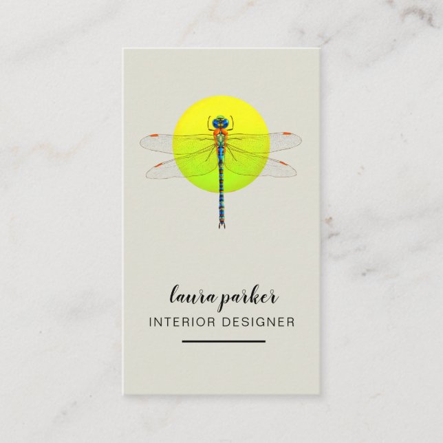 Dragonfly Creative Designer Nature Green Visitenkarte (Vorderseite)