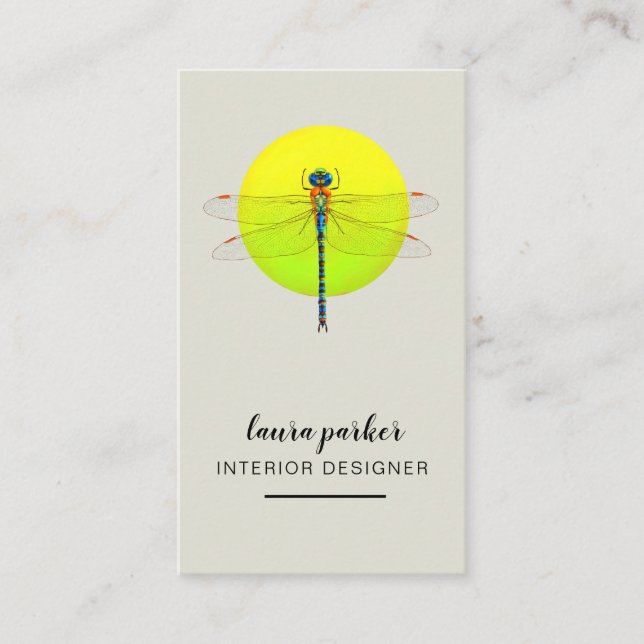 Dragonfly Creative Designer Nature Green Visitenkarte (Vorderseite)