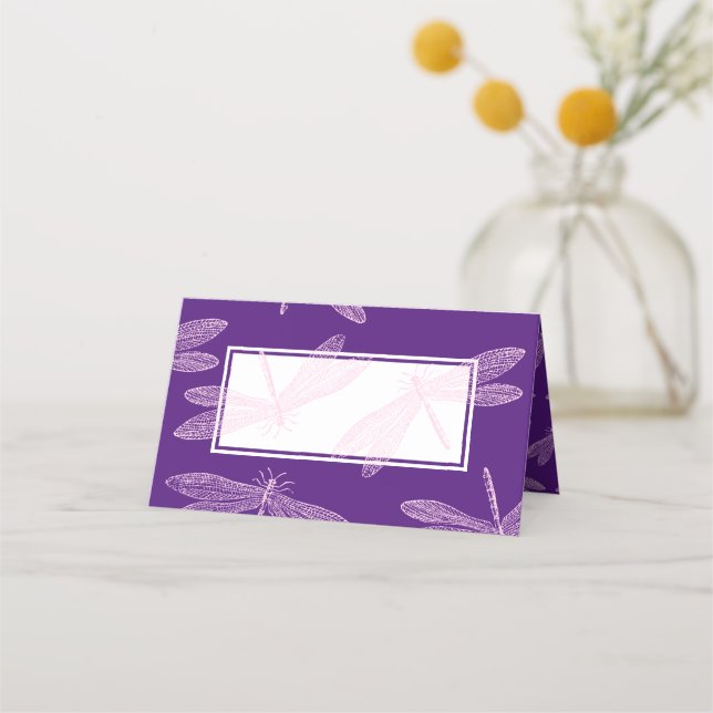 Dragonfly Custom Color Summer Party Platzkarte (Vorderseite)