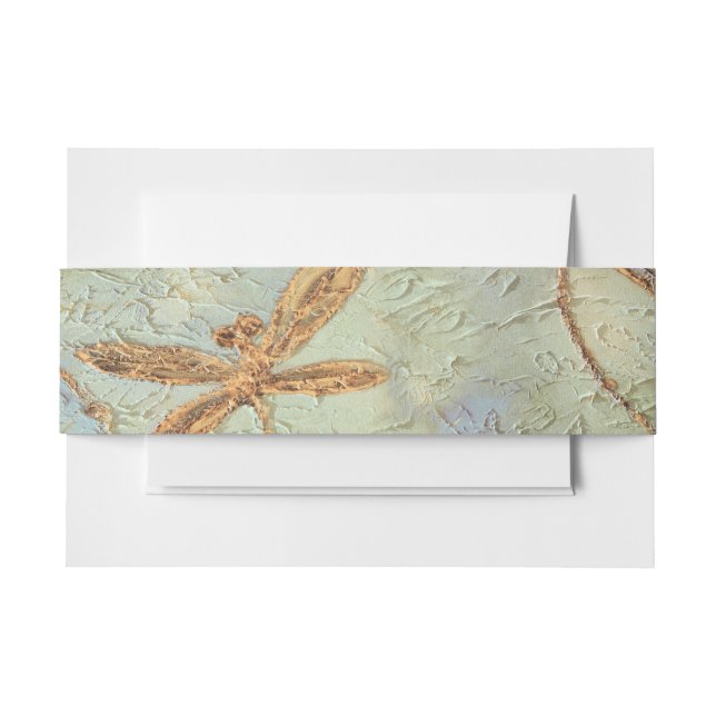 Dragonfly Dance Gold Einladungsbanderole (Vorderseite Beispiel)