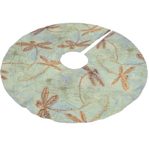 Dragonfly Dance Gold Polyester Weihnachtsbaumdecke