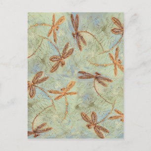 Dragonfly Dance Gold Postkarte