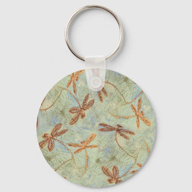 Dragonfly Dance Gold Schlüsselanhänger (Vorderseite)