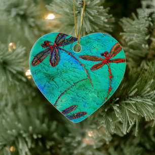 Dragonfly Dance Herz Weihnachtsschmuck Custom