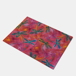 Dragonfly Dance Hot Fuchsia Door Mat Fußmatte