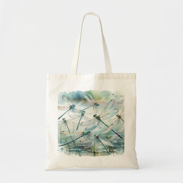 Dragonfly Dance REF181 - Watercolor Tragetasche (Vorne)