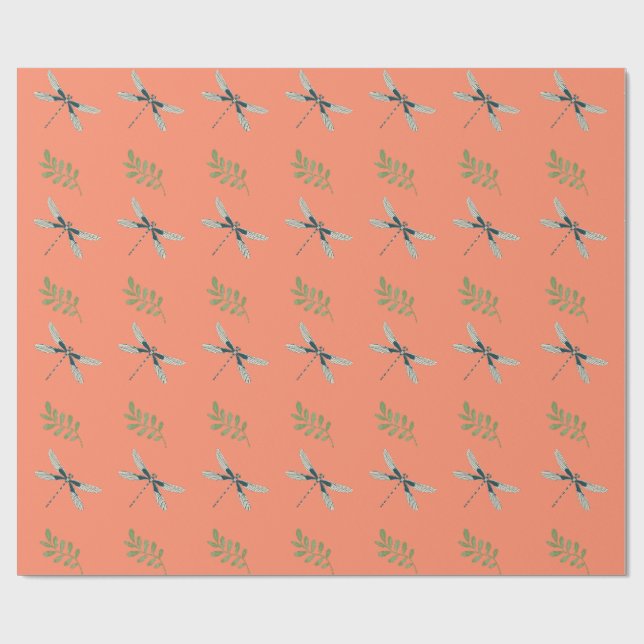 Dragonfly Delight: Koordiniertes Wrapping Paper Geschenkpapier (Flach)