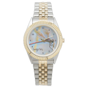 Dragonfly-Design mit goldenem Aussehen Armbanduhr