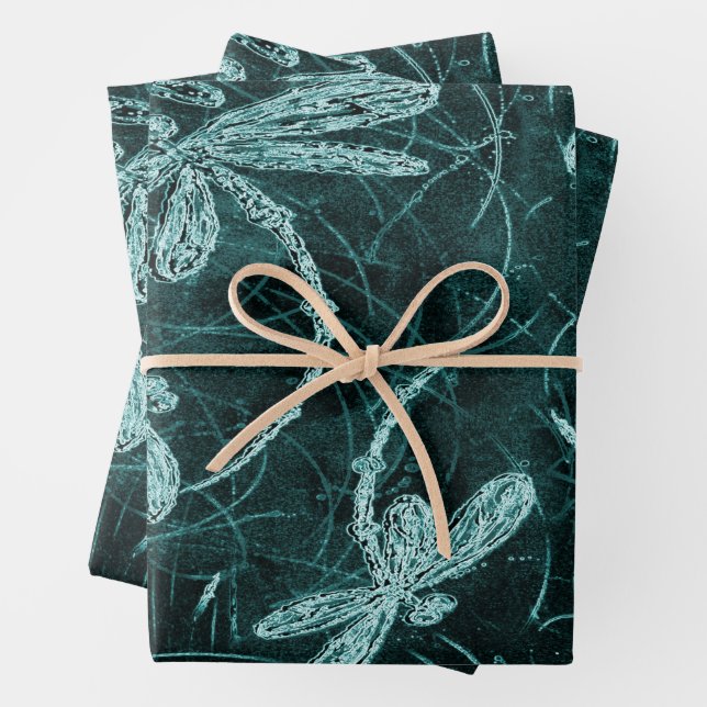 Dragonfly Disco Midnight Blue Geschenkpapier Set (Beispiel)
