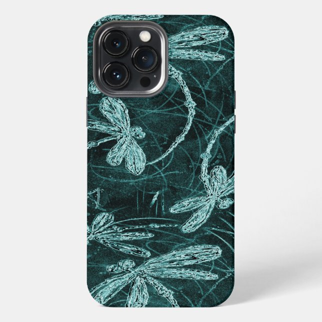 Dragonfly Disco Midnight Blue iPhone Hülle (Rückseite)