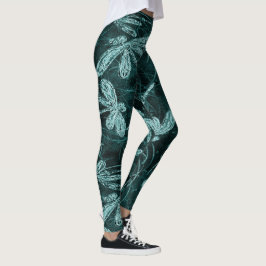 Dragonfly Disco Midnight Blue Leggings