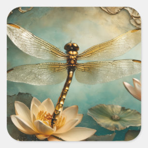 Dragonfly Dream Quadratischer Aufkleber