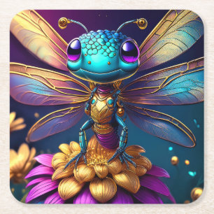 Dragonfly Dreaming Zephyr Rechteckiger Pappuntersetzer