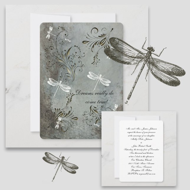 Dragonfly Dreams Wedding Einladung (Von Creator hochgeladen)