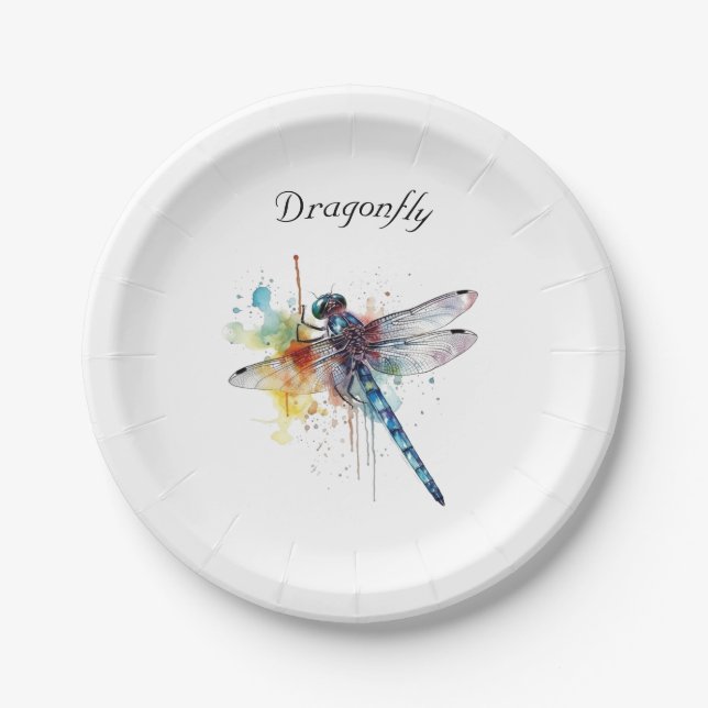 Dragonfly Dreamscape, kundenspezifisch Pappteller (Vorderseite)