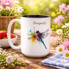 Dragonfly Dreamscape, kundenspezifisch Zweifarbige Tasse