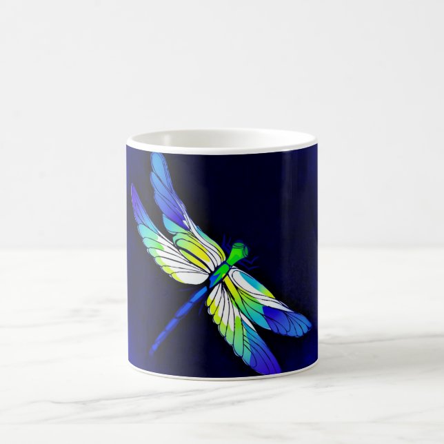 Dragonfly Electric Blue - Persönlich mit einem Nam Kaffeetasse (Mittel)