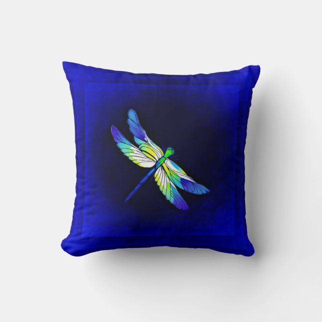 Dragonfly Electric Blue - Persönlich mit einem Nam Kissen (Vorderseite)