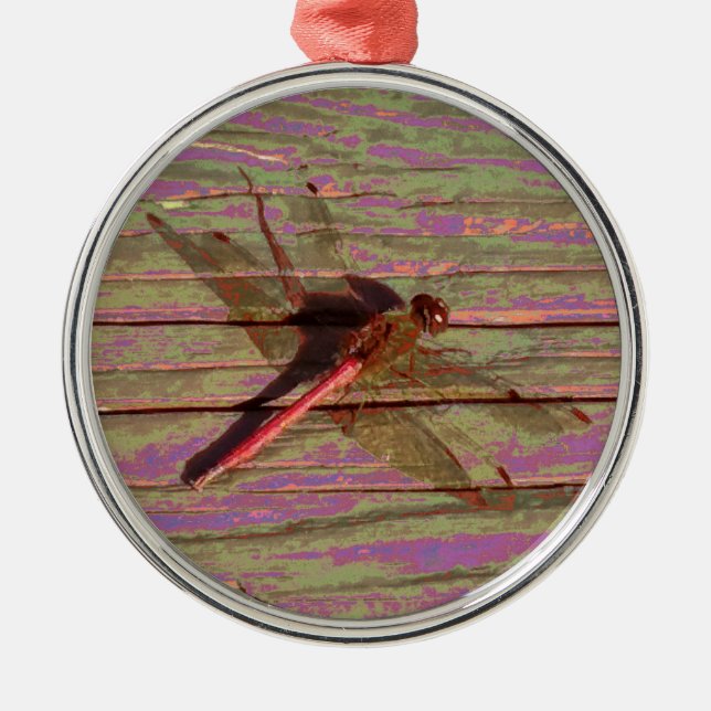 Dragonfly farbenfroh ornament aus metall (Vorne)