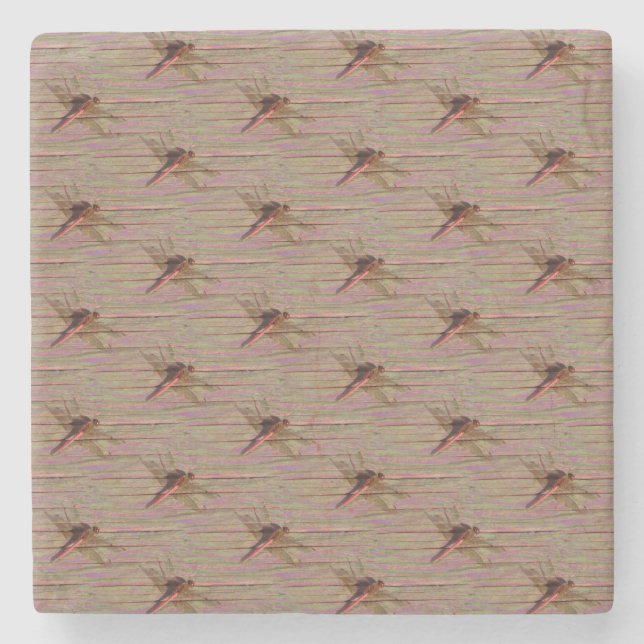 Dragonfly farbenfroh steinuntersetzer (Vorderseite)