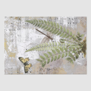 Dragonfly Fern Butterfly Musik Gold Entdeckungsrei Seidenpapier