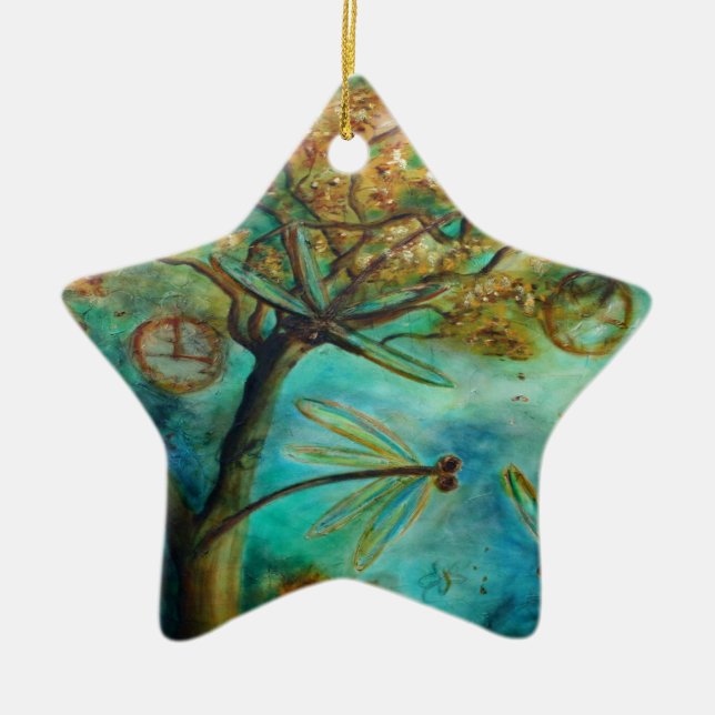 Dragonfly Flirtation Keramik Ornament (Vorne)