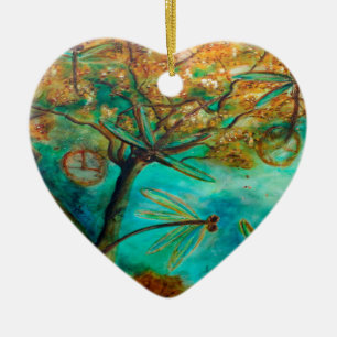 Dragonfly Flirtation Keramik Ornament