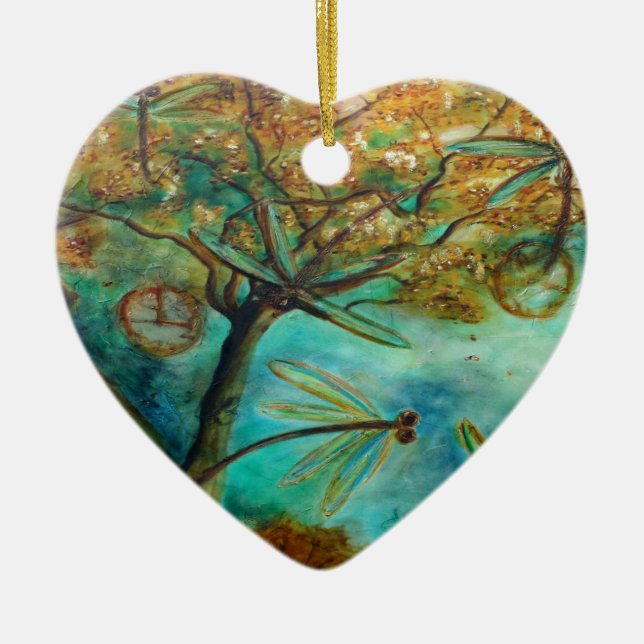 Dragonfly Flirtation Keramik Ornament (Vorne)