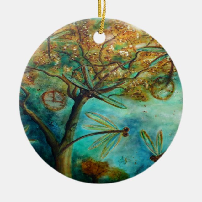 Dragonfly Flirtation Keramikornament (Vorne)