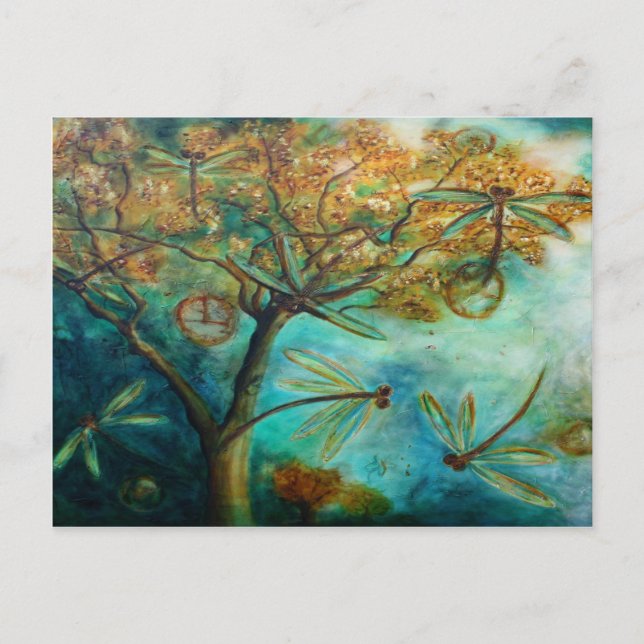 Dragonfly Flirtation Postkarte (Vorderseite)