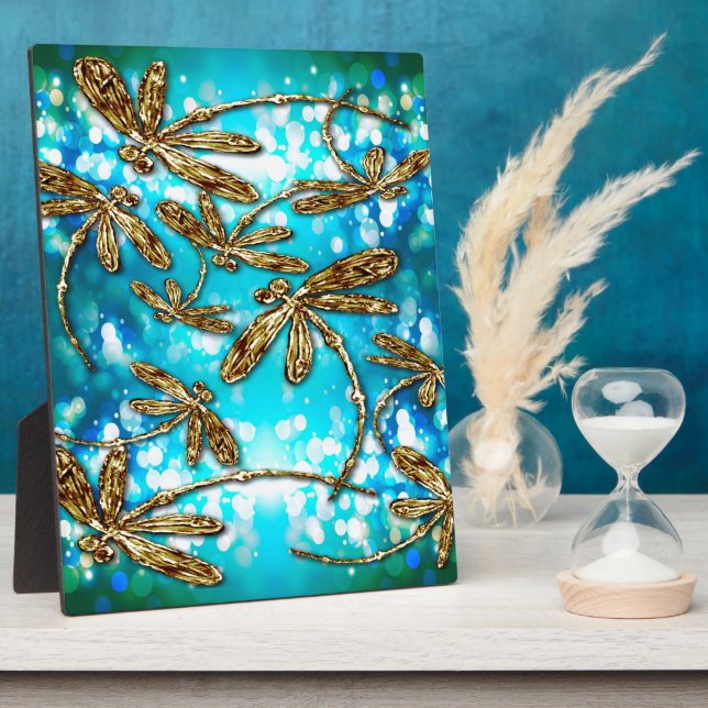 Dragonfly Flit Bubbles Fotoplatte (Seite)