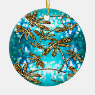 Dragonfly Flit Bubbles Keramikornament
