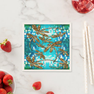 Dragonfly Flit Bubbles Serviette