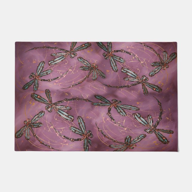 Dragonfly Flit Dusky-Rose Fußmatte (Vorderseite)