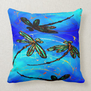 Dragonfly Flit Electric Blue Kissen