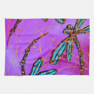 Dragonfly Flit Electric Pink Handtuch
