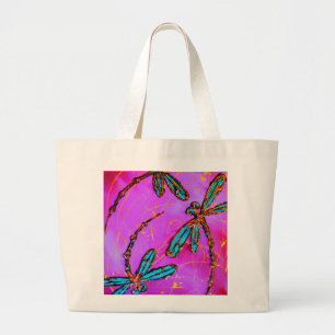 Dragonfly Flit Electric Pink Jumbo Stoffbeutel
