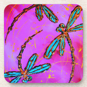 Dragonfly Flit Electric Pink Untersetzer