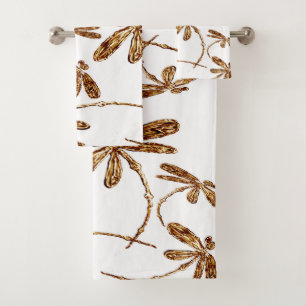 Dragonfly Flit Gold Frenzy Badhandtuch Set