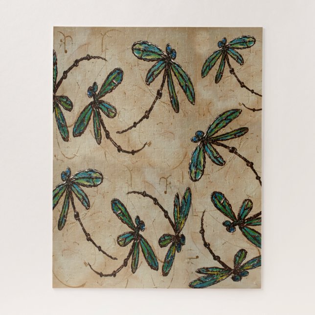 Dragonfly Flit Rustikale Creme Puzzle (Vertikal)
