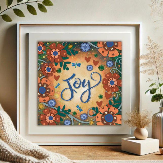 Dragonfly Floral Joy Inspirierend Gelbe Inspirivit Poster (Von Creator hochgeladen)